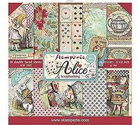 Stamperia Scrapbooking Pad Blocco 10 Fogli 30.5x30.5 (12"x12") -Double Face Alice, Carta, Multicolore, 30.5cmX30.5cm