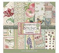 Stamperia Blocco di Carta 10 Fogli Double Face Spring Botanic, Multicolore, 30.5 x 30.5 (12" x 12")