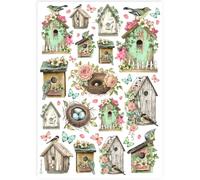 Stamperia Carta di riso A4, collezione Birdhouse per decoupage