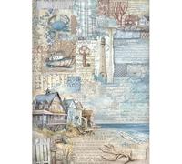 Stamperia Carta di riso per decoupage, formato A4, motivo: mare silenzioso, paesaggio