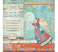 Stamperia Carta per Scrapbooking Double Face, Motivo: Angelo Natalizio, Multicolore, 30,5x30,5