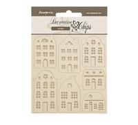 Stamperia - Chip decorativi per scrapbooking, album, carte making, bullet journals, and more Laser Cut Cardboard Shapes, Easy to Glue, Perfect for Hobbies, Crafts and Gifting (Lavender Cozy Houses)