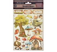 Stamperia - Coloured Wooden Shapes for Scrapbooking, Albums, Card Making, and Bullet Journals, Laser Cut, Printed for Enhanced Detail, Perfect for Hobbies, Crafts and Gifting (Hidden Grove) (A5)