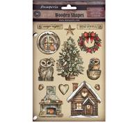 Stamperia - Coloured Wooden Shapes for Scrapbooking, Albums, Card Making, and Bullet Journals, Laser Cut, Printed for Enhanced Detail, Perfect for Hobbies, Crafts and Gifting (The Owl’s House) (A5)