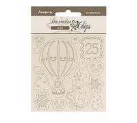 Stamperia - Decorative Chips for Scrapbooking, Albums, Card Making, and Bullet Journalling, Laser Cut Cardboard Shapes, Easy to Glue, Perfect for Crafts and Gifting (Candy Christmas, Air Balloons)