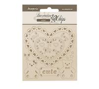 Stamperia - Decorative Chips for Scrapbooking, Albums, Card Making, and Bullet Journalling, Laser Cut Cardboard Shapes, Easy to Glue, Perfect for Crafts and Gifting (Baby, Heart and Bears)