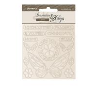 Stamperia - Decorative Chips for Scrapbooking, Albums, Card Making, Bullet Journalling and More, Laser Cut Cardboard Shapes, Easy to Glue, Perfect for Crafts and Gifting (Whispering Woods, Butterfly)