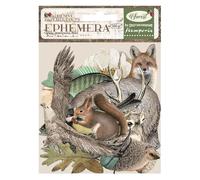 Stamperia - Ephemera per scrapbooking, albums, card making, bullet journalling and more adhesive paper, easy to apply, Perfect for hobby, artigianato, and gifting (foresta) (46 pezzi)