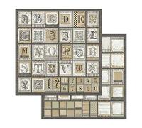 Stamperia Foglio Double Face-Alfabeto, Carta, Multicolore, 31.5cmX30.5cm, 10 unità