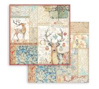 Stamperia - FOGLIO SCRAPBOOKING DOUBLE FACE - CHRISTMAS GREETINGS RENNA