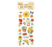 Stamperia, Girasole Art Rub-On Poppies 4 x 8,5 pollici
