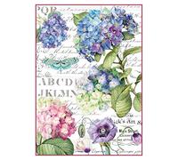 Stamperia Hortensia & Dragonfly Carta di Riso f.to A4-Ortensie e Libellula, Multicolore, 29.7cmX21cm, 6 unità