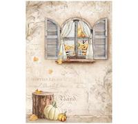 STAMPERIA International - Carta di riso con finestra dorata dell'armonia, multicolore, formato A4