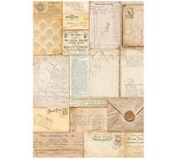 STAMPERIA International - Carta di riso, lettere dell'armonia dorata, multicolore, formato A4