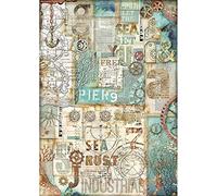 STAMPERIA INTERNATIONAL, KFT Confezione di carta di riso, formato A3, motivo: ruggine marina, taglia unica