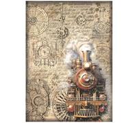 Stamperia International KFT Stamperia-Carta di Riso, Formato A4, Motivo: Sir Vagabond in Fantasy World Train, Multicolore, 8.2 x 11.6 in