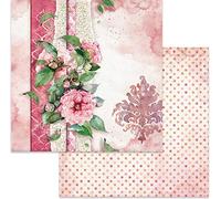 STAMPERIA INTERNATIONAL, KFT STAMPERIA DS PAPR12 FLWR, Fiori per Te su Sfondo Rosa, taglia unica