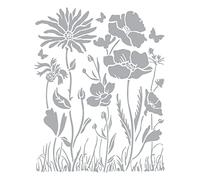 STAMPERIA INTERNATIONAL, KFT Stamperia - Stencil spesso Atelier-Papavero e fiore, 20 x 25 cm