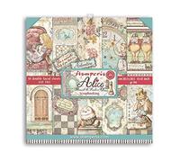 Stamperia International Mini Scrapbooking Pad-Double Face-Alice Through The Looking Glass Album di Ritagli - Doppio Viso Attraverso Il Vetro, Vario, 8 x 8 inches
