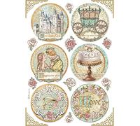 Stamperia International Rice Paper Rounds Carta di Riso-Sleeping Beauty Round, Vario, A4