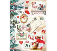 Stamperia International Stamperia-Carta di Riso-Romantic Christmas-Let It Snow Cards, Rosso, Verde, A4