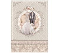 Stamperia International Stamperia-Rice Paper-You and Me-Abito da sposa, bianco, OSFA
