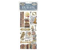 Stamperia, Libreria vintage Rub-On 4 x 8,5 pollici Books