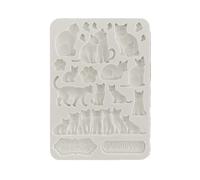 Stamperia Orchids And Cats Stampo in Silicone A5 a Forma di Orchidee e Gatti, Grigio, 6 x 8 in