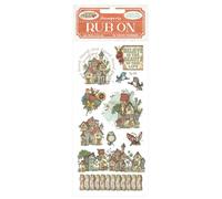 Stamperia - Rub-on for Scrapbooks, Albums, Card Making, Bullet Journals and More, Easily Transfer Images onto Paper and Other Surfaces, Perfect for Crafts and Gifting (Furry Friends, Houses)