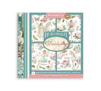 Stamperia - Rub-on Selection for Scrapbooks, Albums, Cards, Bullet Journals and More, Easily Transfer Images onto Paper and Other Surfaces, Perfect for Crafts and Gifting (6 Pages) (Wonderland)
