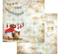 Stamperia SBB830 - Calzini di carta per scrapbooking, motivo romantico, multicolore, 30,5 x 30,5 cm