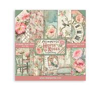 Stamperia SBBL66 Blocco 10 Fogli 30.5x30.5 (12"x12") -Double Face House of Roses, Carta, Multicolore, 30.5cmX30.5cm