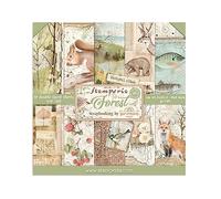 Stamperia SBBS06 Blocco di Carta 10 Fogli 20.3 x 20.3 (8" x 8") Double Face Forest, Multicolore, unità