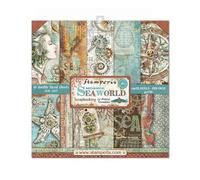 Stamperia SBBS13 Papierblock 10 Blätter 20.3 x 20.3 (8" x 8") doppelseitig Sea World, Papier, Mehrfarbig