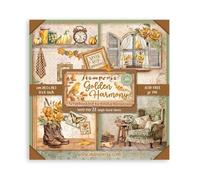 Stamperia - Scrapbook Paper Pad for Scrapbooking, Albums, Card Making, Bullet Journalling and More, Acid Free, Single Face, Perfect for Hobbies, Crafts and Gifting (Golden Harmony) (20,3 x 20,3 cm)