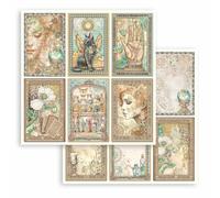 Stamperia - Scrapbook Sheet for Scrapbooking, Albums, Card Making, Bullet Journalling and More, Acid Free, Double Sided, Perfect for Hobbies, Crafts, and Gifting (Fortune 6 Cards) (30,5 x 30,5 cm)