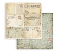 Stamperia - Scrapbook Sheet for Scrapbooking, Albums, Cards, Bullet Journalling and More, Acid Free, Double Sided, Perfect for Hobbies, Crafts, and Gifting (Alterego, Postcard) (30,5 x 30,5 cm)