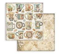 Stamperia - Scrapbook Sheet for Scrapbooking, Albums, Cards, Bullet Journalling and More, Acid Free, Double Sided, Perfect for Hobbies, Crafts and Gifting (Alterego, Cups) (30,5 x 30,5 cm)