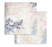 Stamperia - Scrapbook Sheet for Scrapbooks, Albums, Card Making, Bullet Journals and More, Acid Free, Double Sided, Perfect for Hobbies, Crafts, and Gifting (Dewdrops, Bird) (30,5 x 30,5 cm)