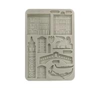 Stamperia - Silicon Mould A5 for Scrapbooking, Bullet Journals and More, Non-Stick Surface, Suitable for Air-Dry Clay, Resin and More, Perfect for Crafts and Gifting (Venice, City of Art - Monuments)