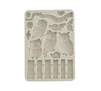 Stamperia - Silicon Mould A5 for Scrapbooking, Bullet Journals and More, Non-Stick Surface, Suitable for Air-Dry Clay, Resin and More, Perfect for Crafts and Gifting (The Owl’s House, Owls and Branch)