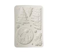 Stamperia - Silicon Mould A5 for Scrapbooks, Bullet Journals and More, Non-Stick Surface, Suitable for Air-Dry Clay, Resin and More, Perfect for Crafts and Gifting (Christmas Winter Landscape)