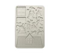 Stamperia - Silicon Mould A5 for Scrapbooks, Bullet Journals and More, Non-Stick Surface, Suitable for Air-Dry Clay, Resin and More, Perfect for Crafts and Gifting (Family, Mice)