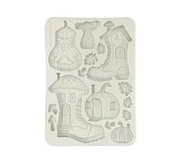 Stamperia - Silicon Mould A5 for Scrapbooks, Bullet Journals and More, Non-Stick Surface, Suitable for Air-Dry Clay, Resin and More, Perfect for Crafts and Gifting (Whispering Woods, Boots & Pumpkin)