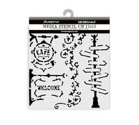 Stamperia - Spessi stencil per album di ritagli, album, card, bullet journals and more, materiale flessibile, facile da pulire, perfetto per hobby, artigianato e gifting (art of travelling, street