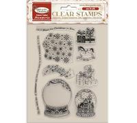 Stamperia - Stamp acrilico per scrapbooking, album, card, bullet journals and more trasparente, lunga durata, facile da pulire, perfetto per artigianato e regalo (Gear up for Christmas, Snow Globes)