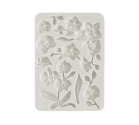 Stamperia Stampo in Silicone A5 Gatti Orchidee, Grigio, 6 x 8 in