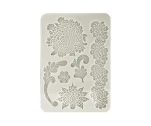 Stamperia - Stampo in silicone A5 per scrapbooking, bullet journals and more Laces, non-stick, suitable for air-Dry clay, resine and more Perfect for Crafts and Gifting (Brocante Antiques)