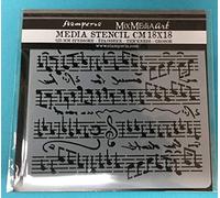 Stamperia Stencil Spesso 18X18 cm-Spartito, Multicolore, 18cmX18cm