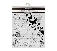 Stamperia - Thick Stencil for Scrapbooking (Flowers and Poems, Letter and Butterflies)